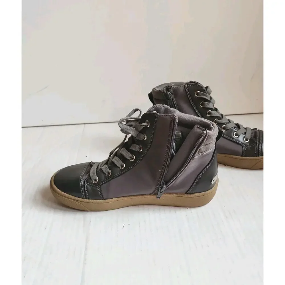 Juicy Couture Women's Size 8 Vareen Grey Quilted High-Top Sneakers Side Zip Y2K